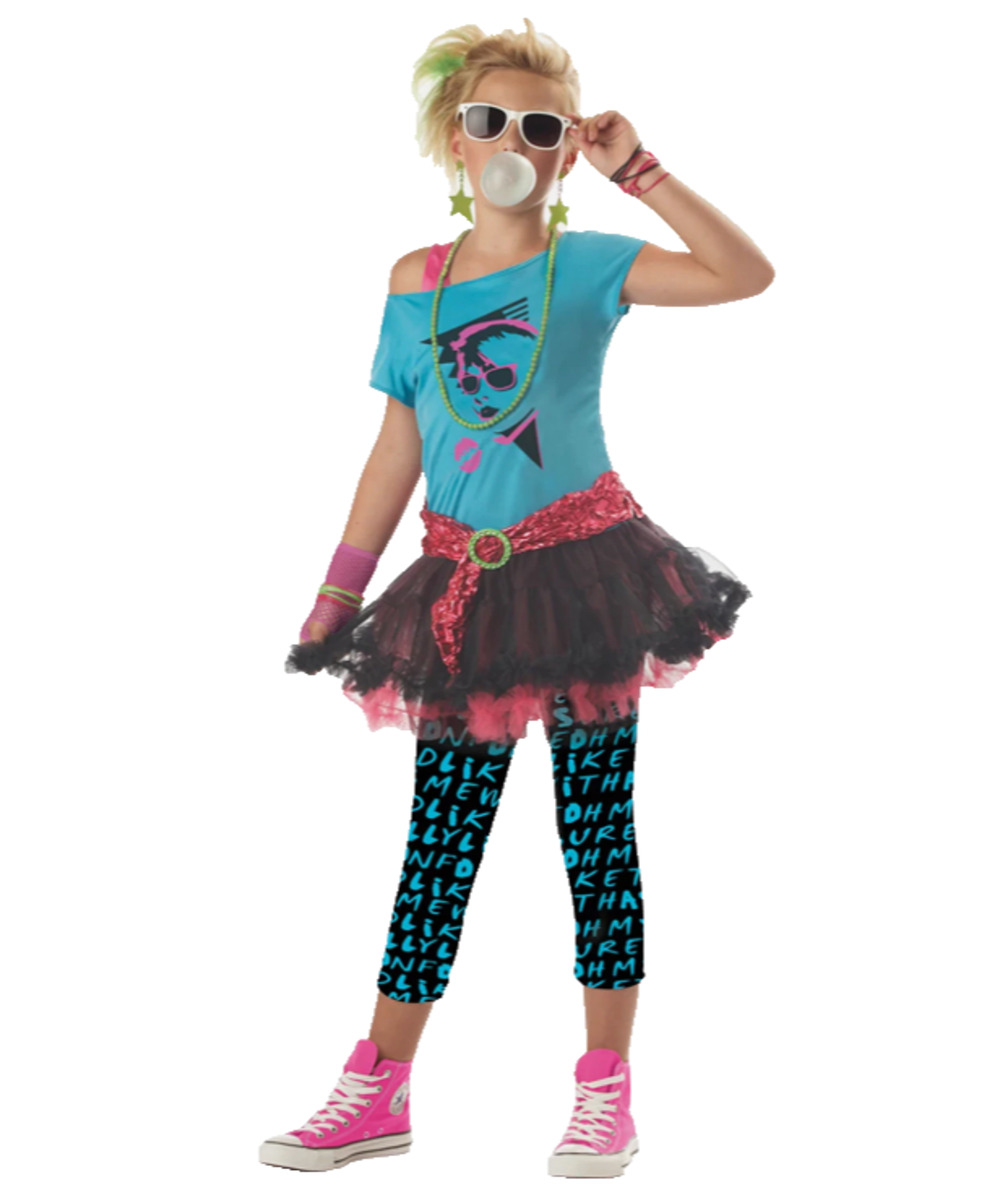 Valley Girl 80s Junior Costume Cosplay 4PC Set size: 10/12